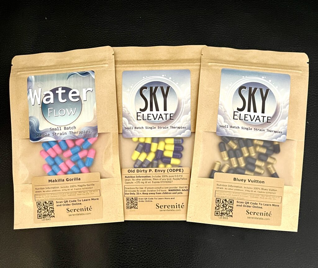 Three packs of serenite labs single strain capsules